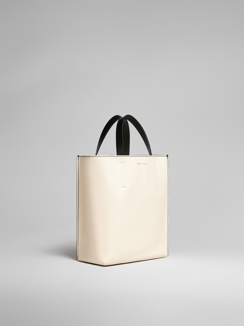 MUSEO SOFT SMALL BAG IN WHITE AND PURPLE LEATHER 6