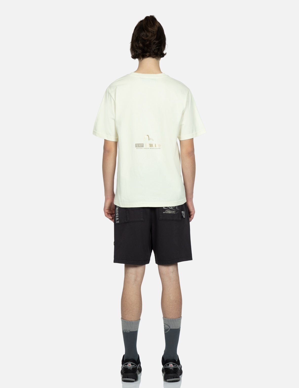 Distorted Kamon Embroidery Sweat Shorts - 5