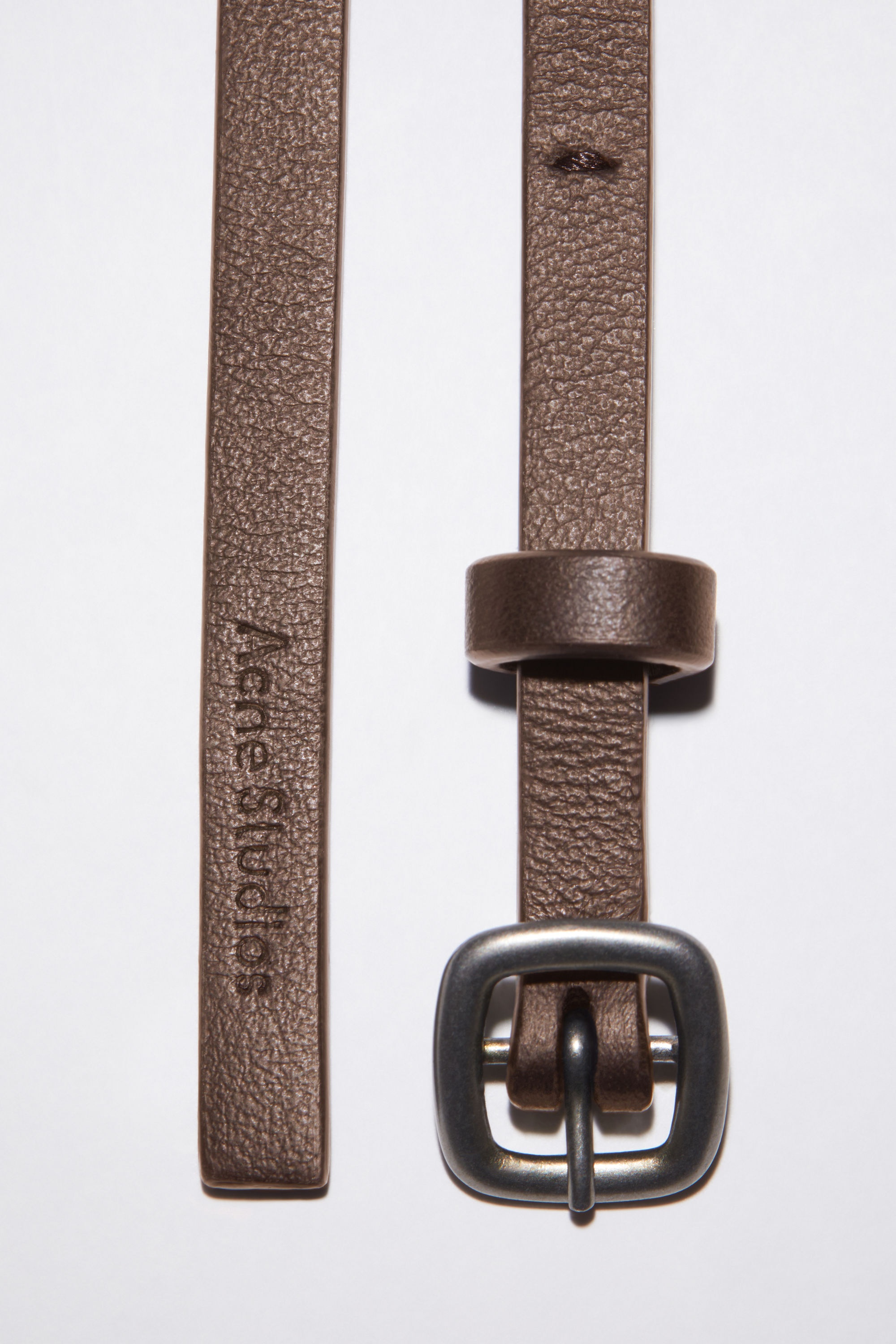 Thin buckle belt - Camel brown - 4