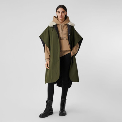 Burberry Fleece Collar Reversible Cotton Gabardine Cape outlook