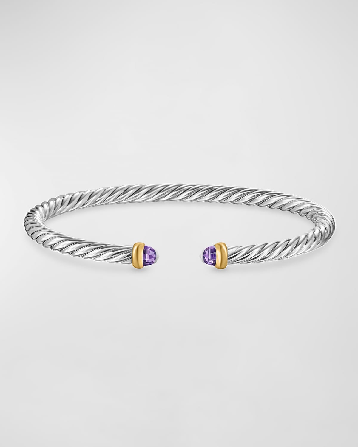 Cable Flex Bracelet with Gemstone in Silver and 14K Gold - 4