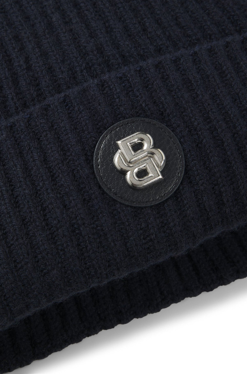 WOOL-CASHMERE BEANIE HAT WITH DOUBLE B MONOGRAM 5
