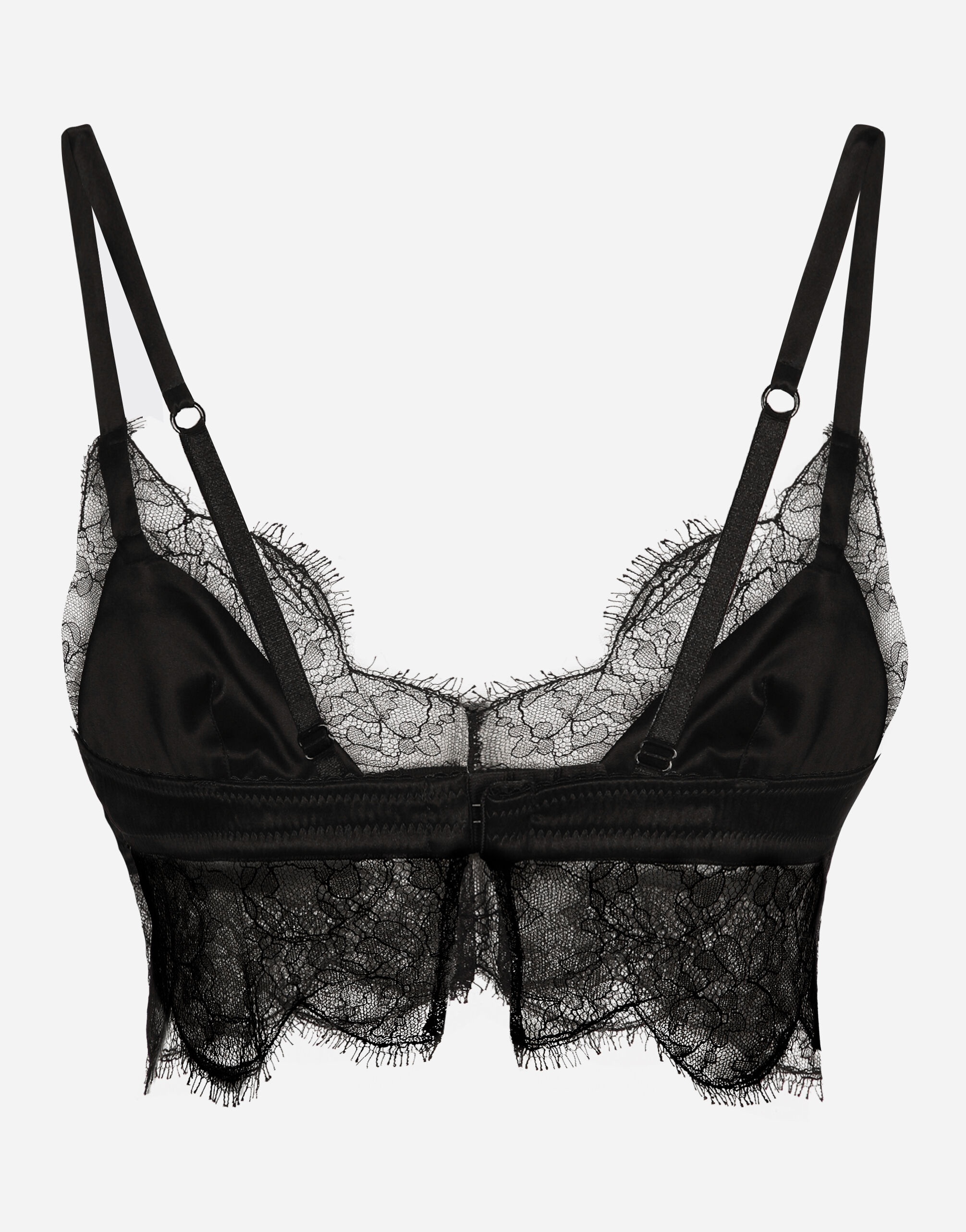 Soft-cup satin bralette with lace detailing - 3