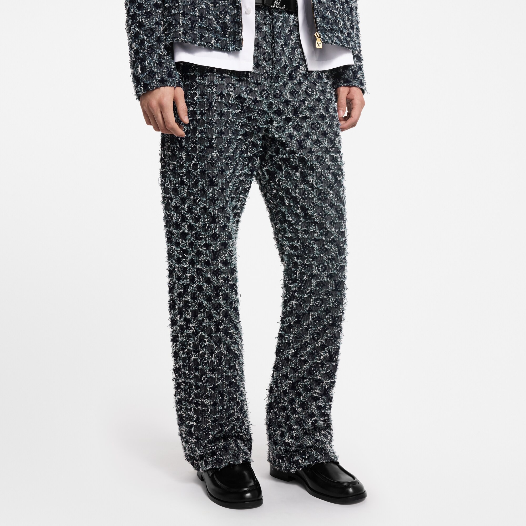 Flocked Monogram Denim Skate Pants - 2