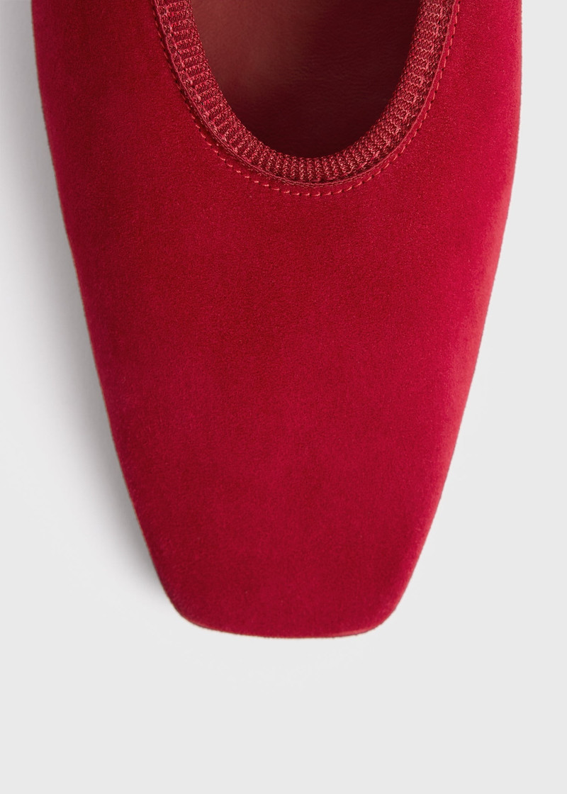 Minimalist suede ballerinas scarlet 7