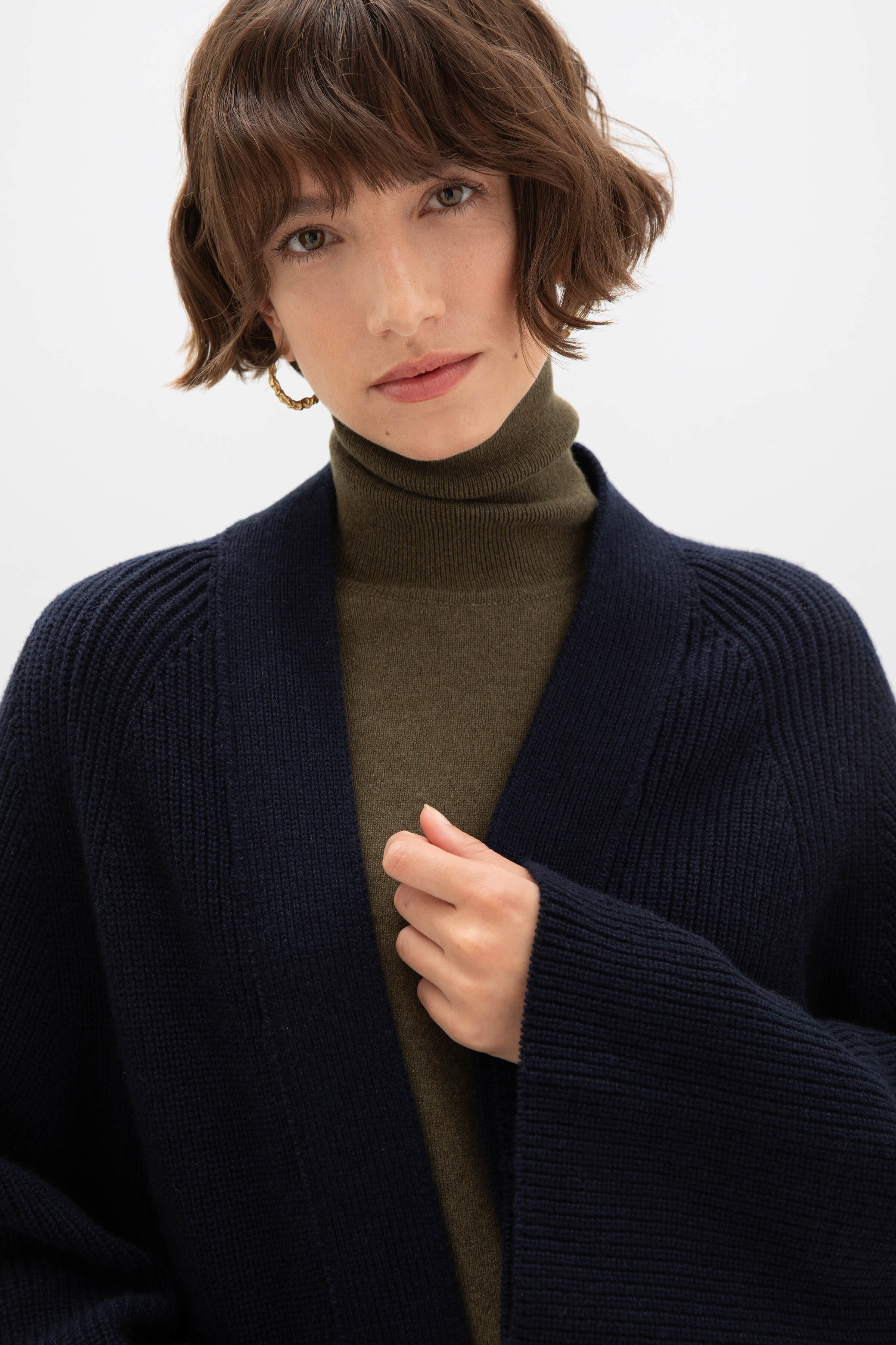 Cashmere Navy Cape Cardigan - 3