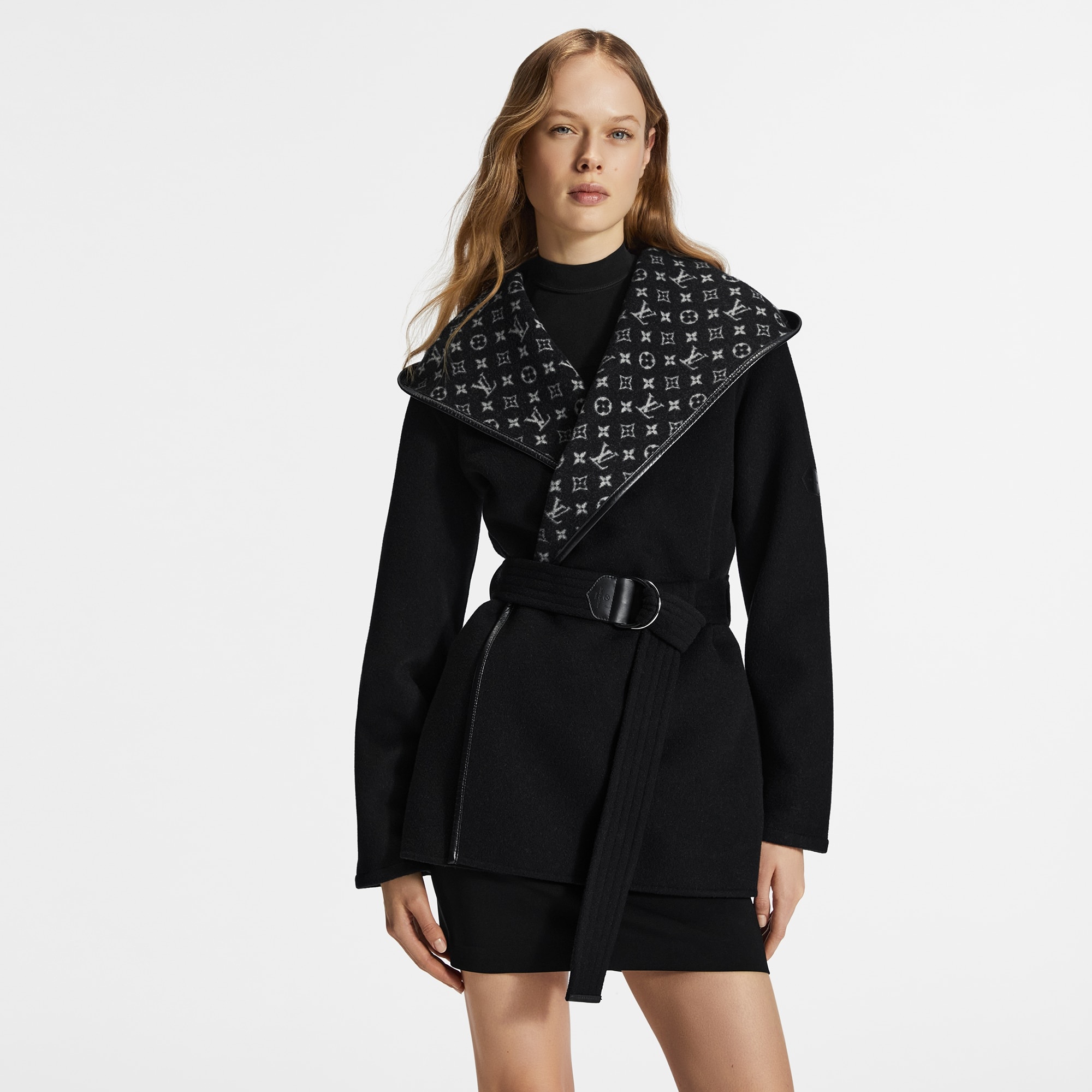 Belted Short Wrap Pea Coat - 5
