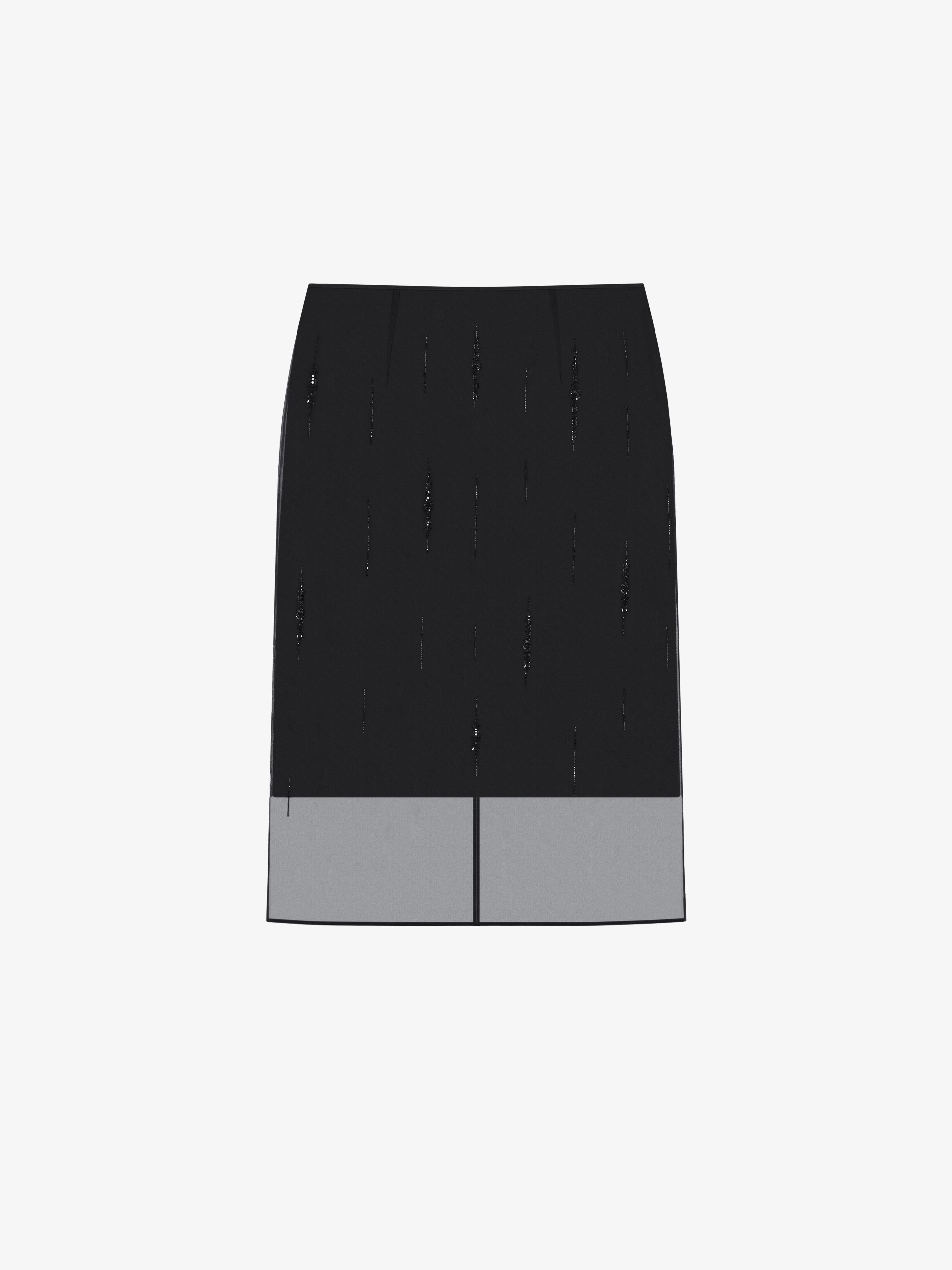 SKIRT IN ORGANZA WITH CRYSTALS - 1