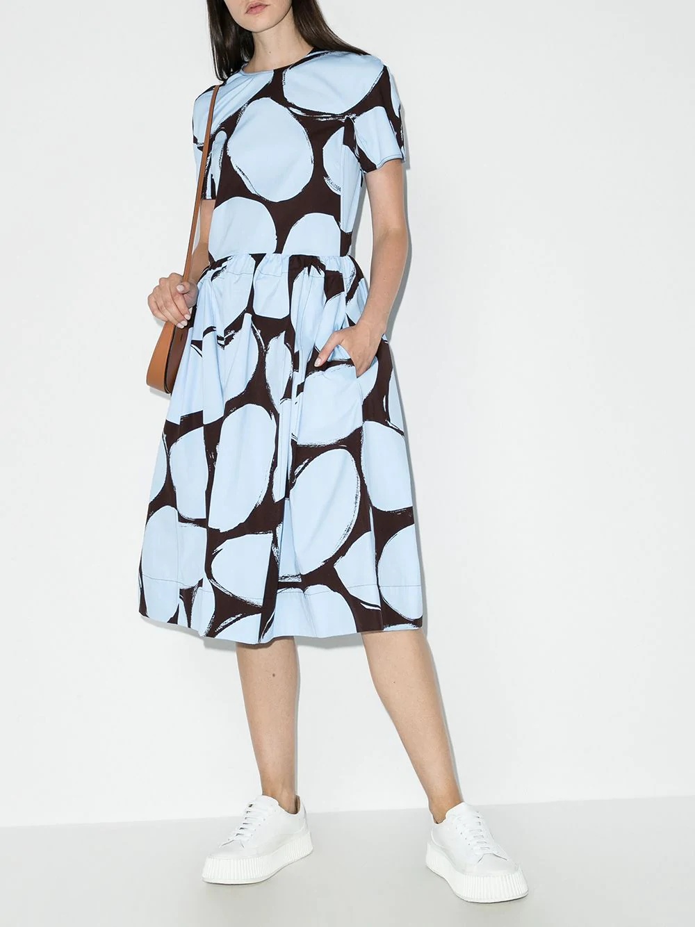 dot print flared dress - 2