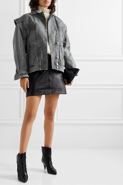 Isabel Marant Étoile Harmon oversized convertible acid-wash denim jacket outlook