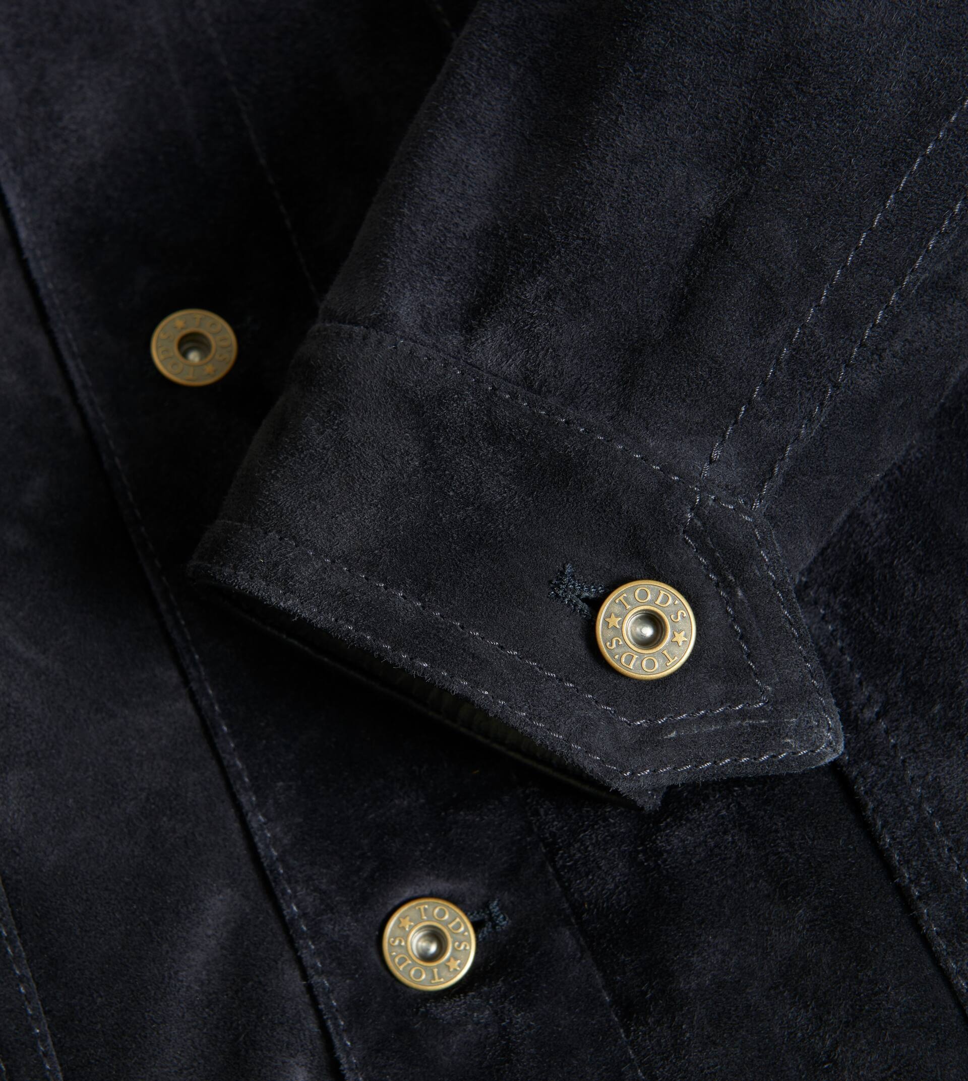 JACKET IN SUEDE - BLUE - 4