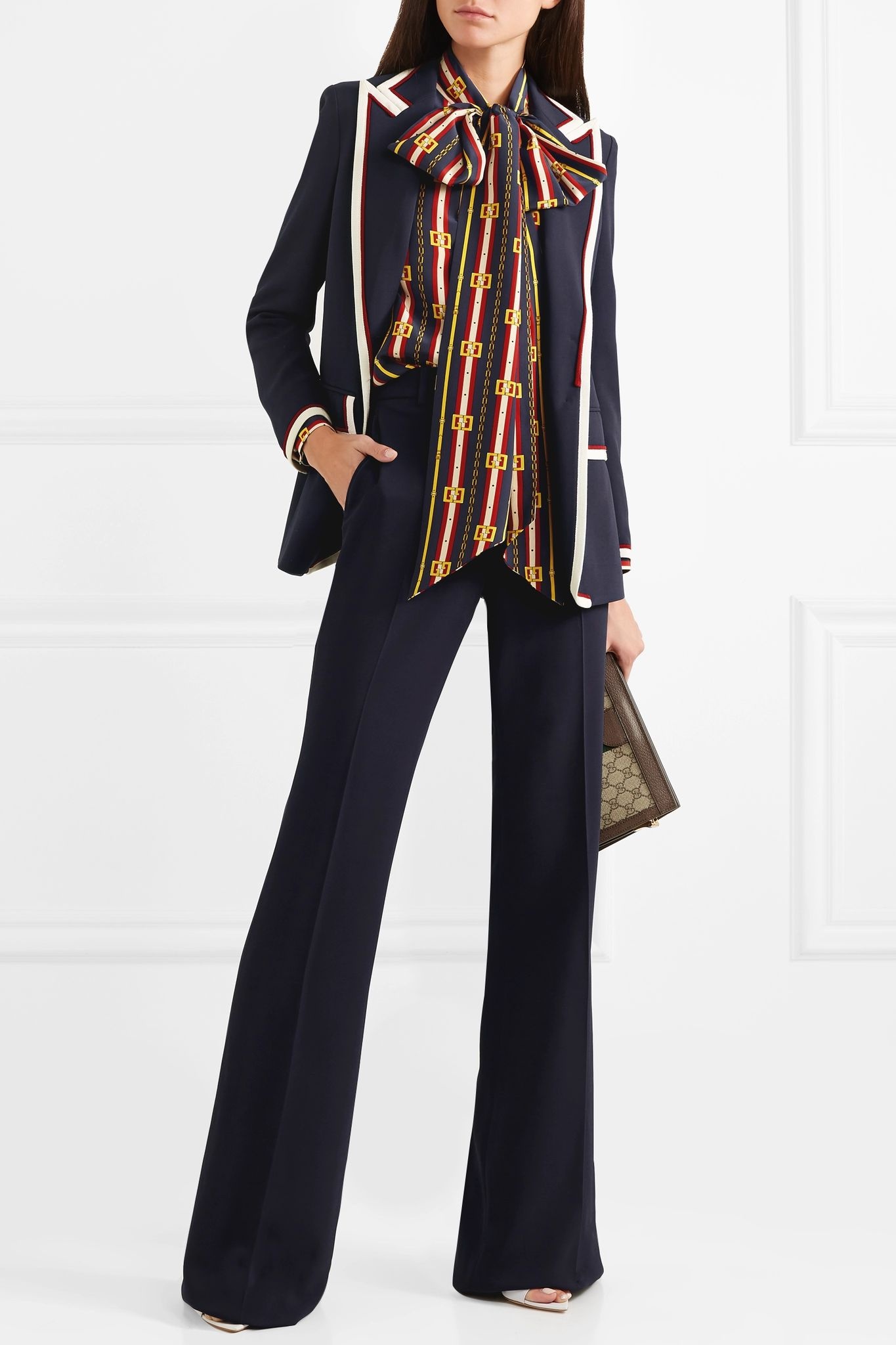 Grosgrain-trimmed cady blazer - 6