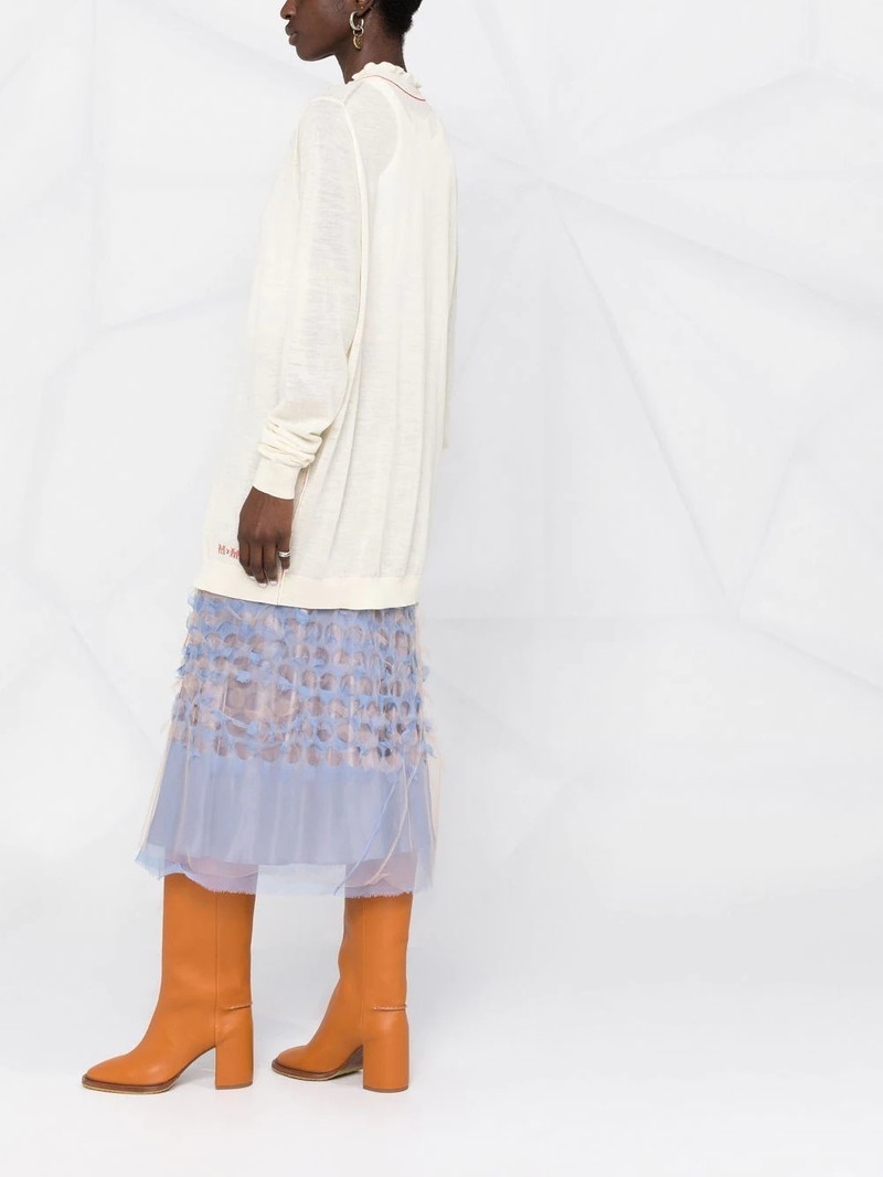 contrast-stitch logo-embroidered cardigan 6