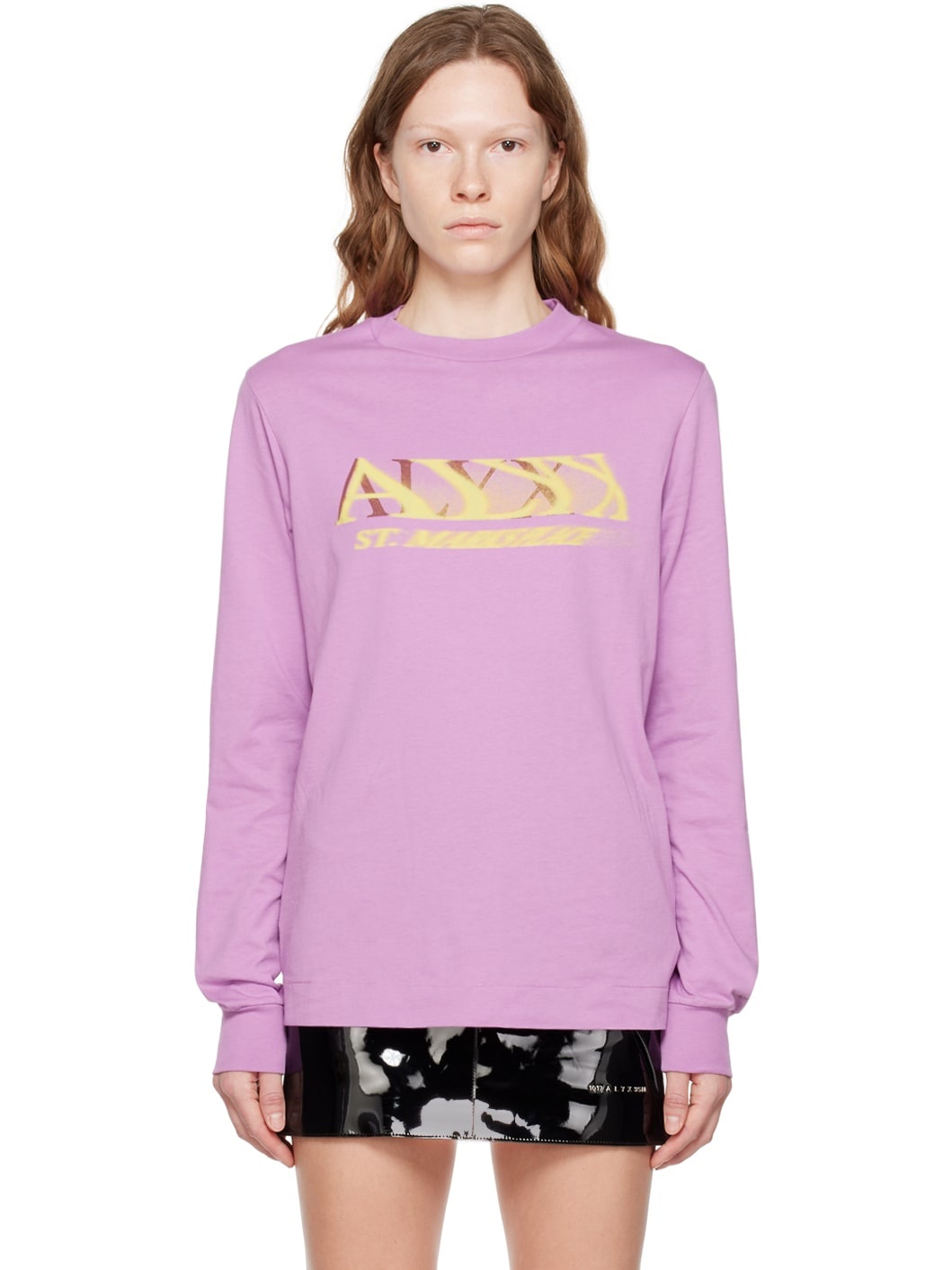 Purple Graphic Long Sleeve T-Shirt - 1