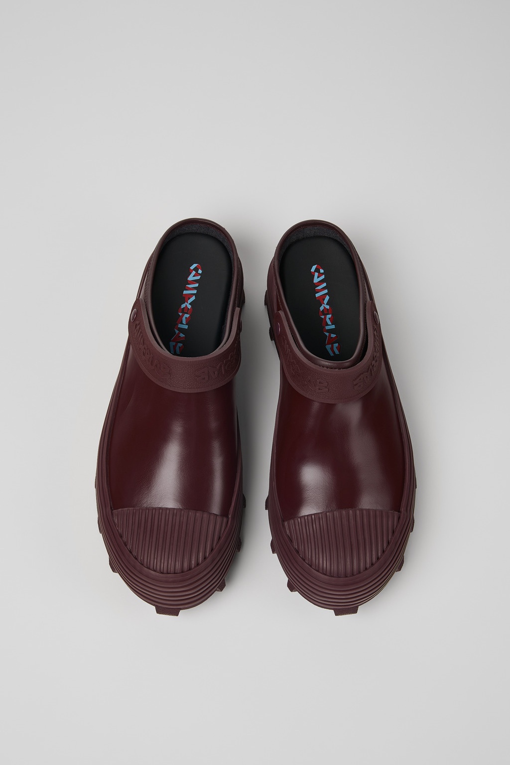 Burgundy Leather Clogs - 4