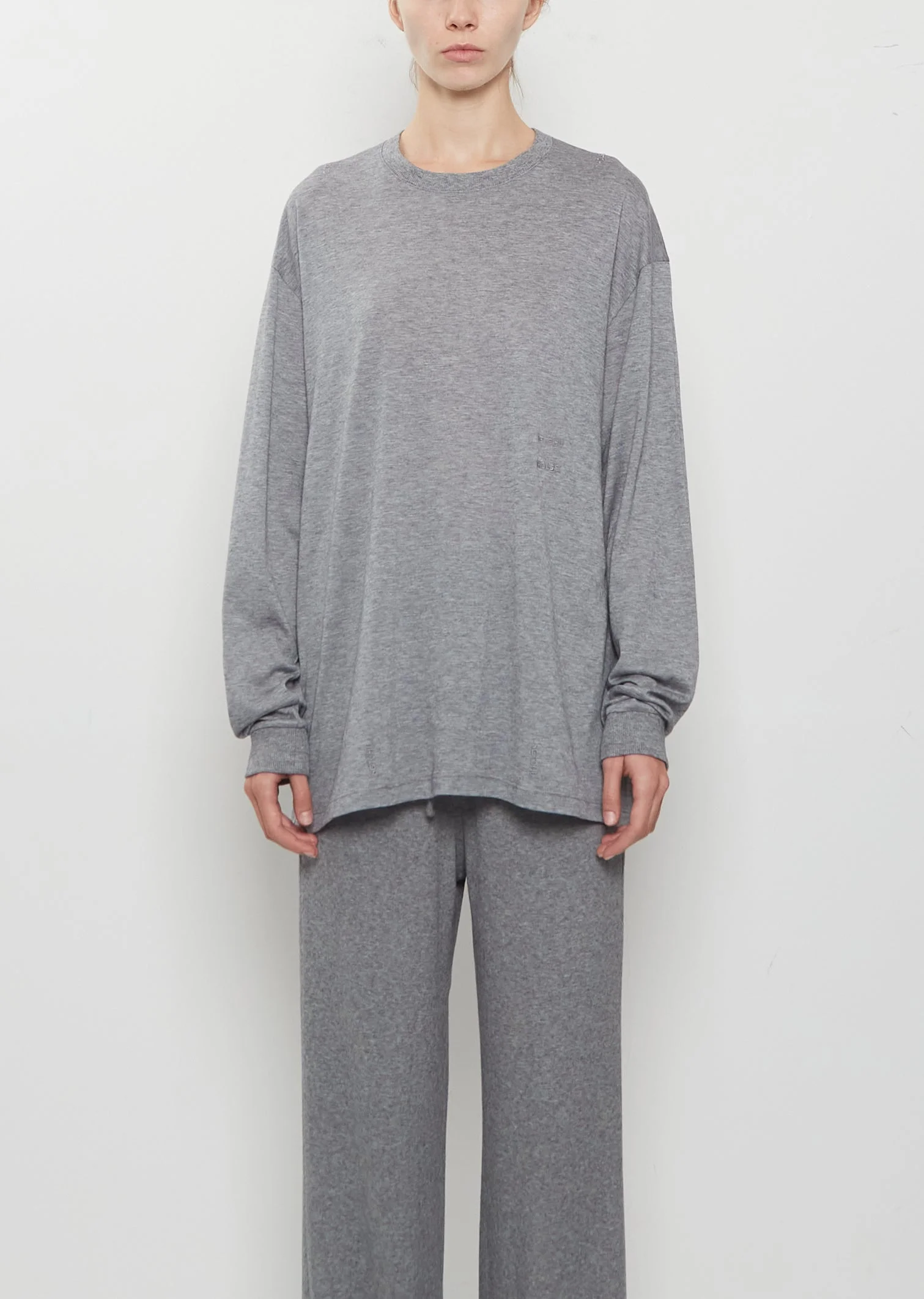 Washable Cashmere Origami Long T-Shirt - 1