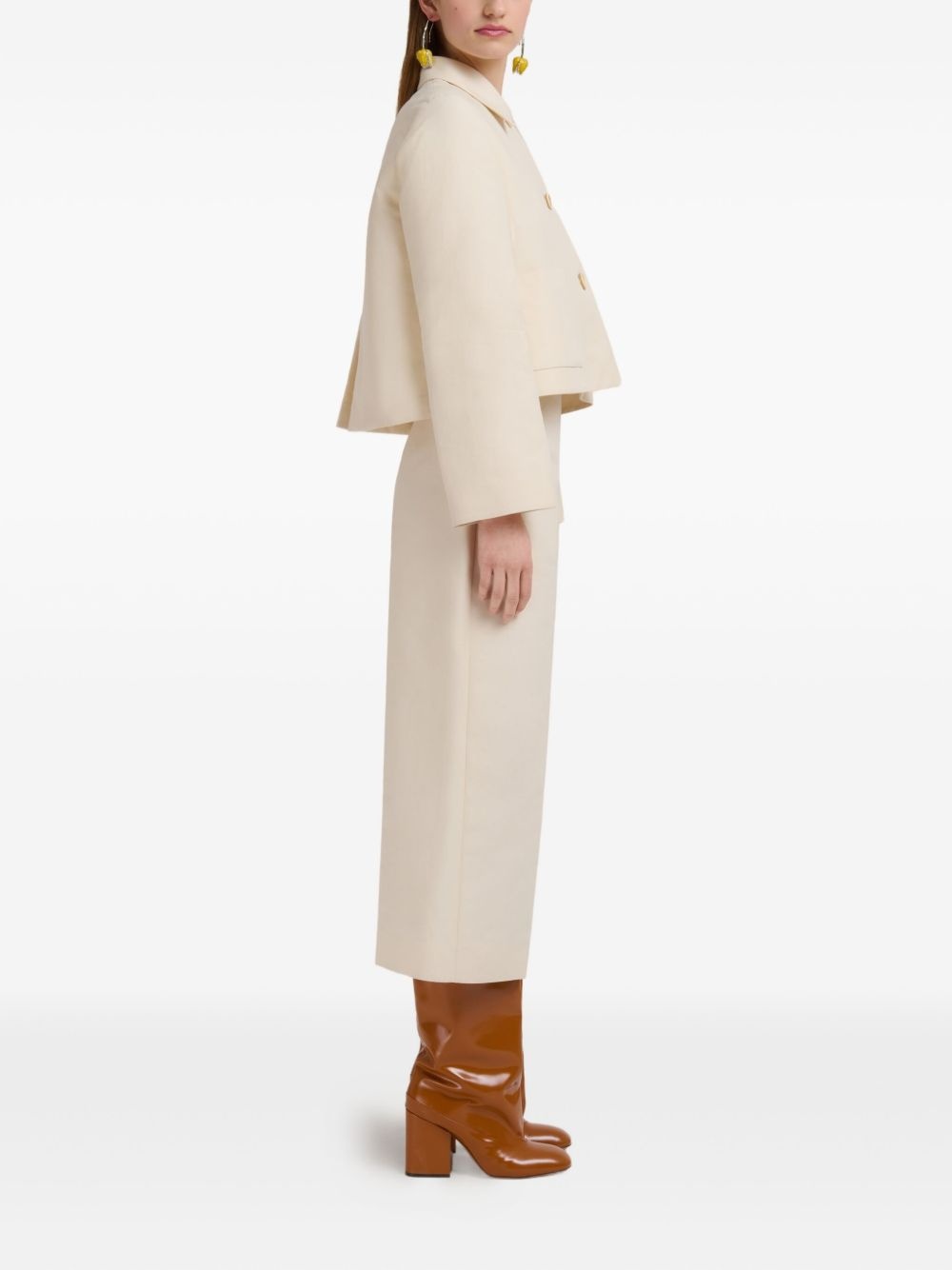 cotton cropped jacket - 3
