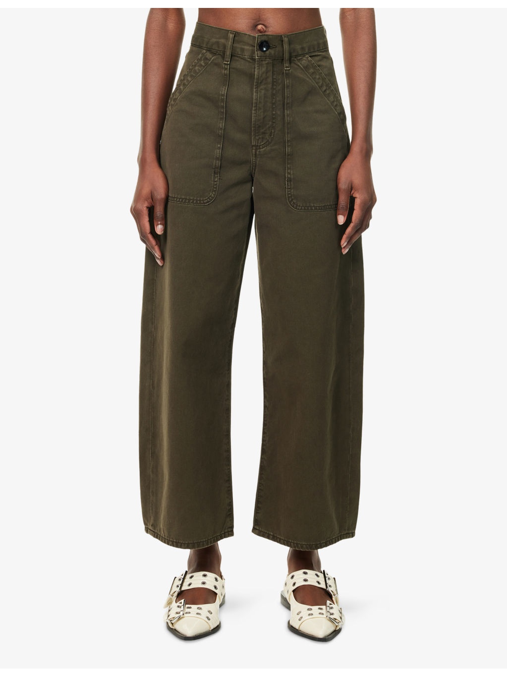 Ayla Cargo Crop-Leg Cotton Trousers - 3