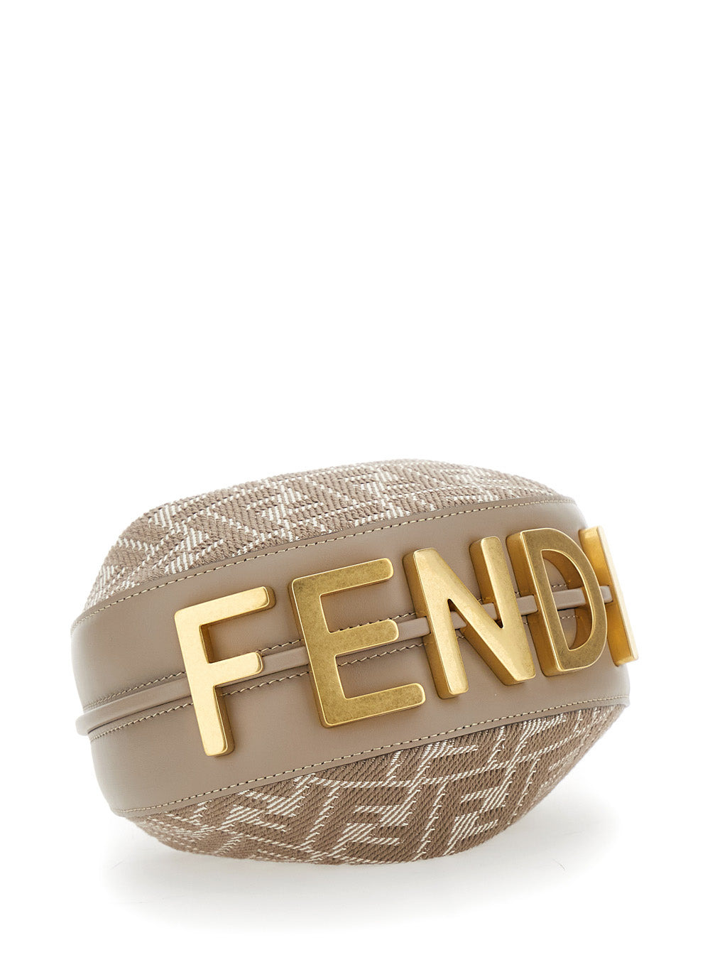 Fendi Women 'Fendigraphy' Beige Mini Bag With All-Over Ff Motif And Metal Lettering Logo On The Bott - 5