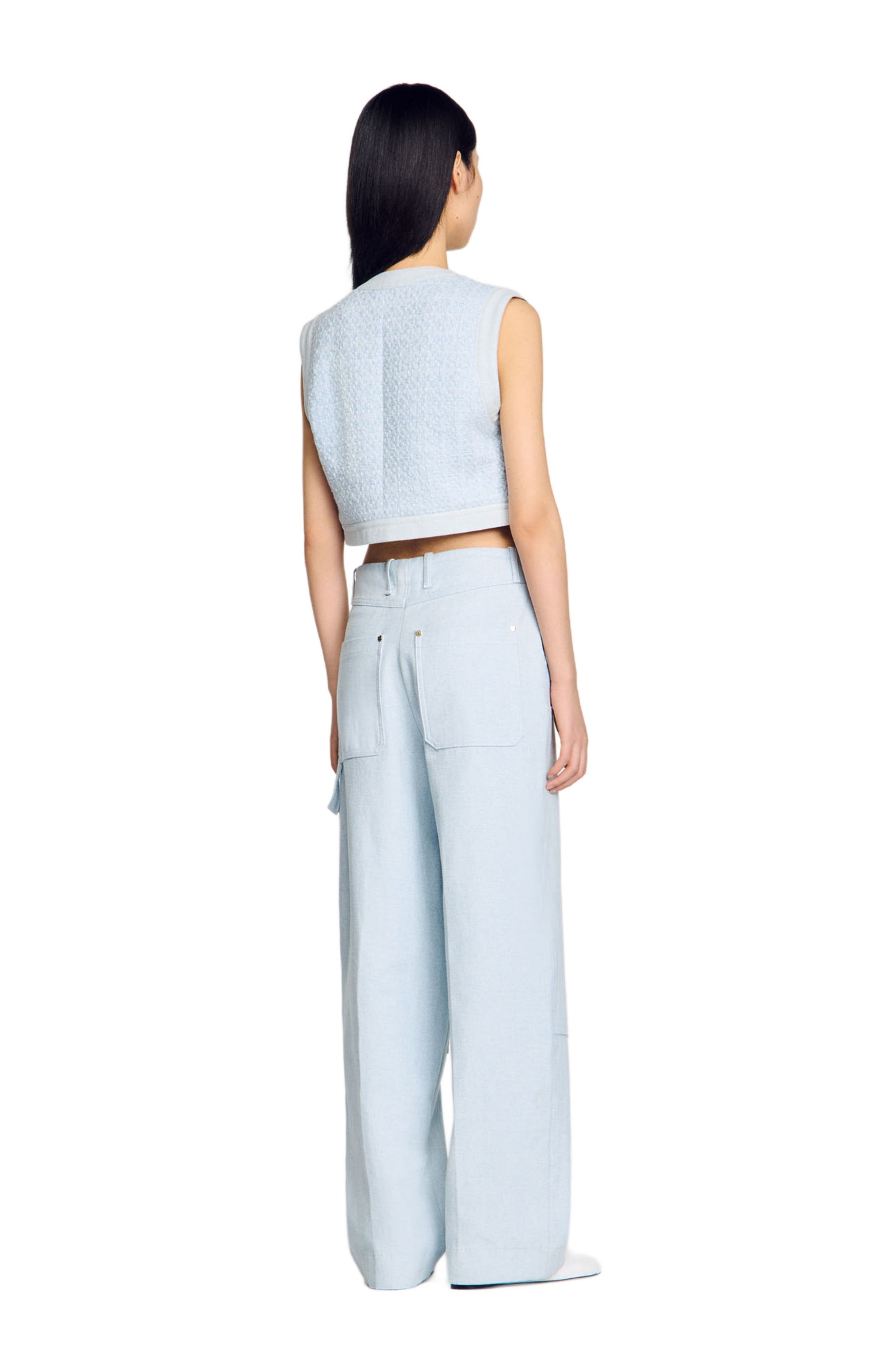 SANDRO Decorative tweed jacket in Sky Blue at Nordstrom - 2