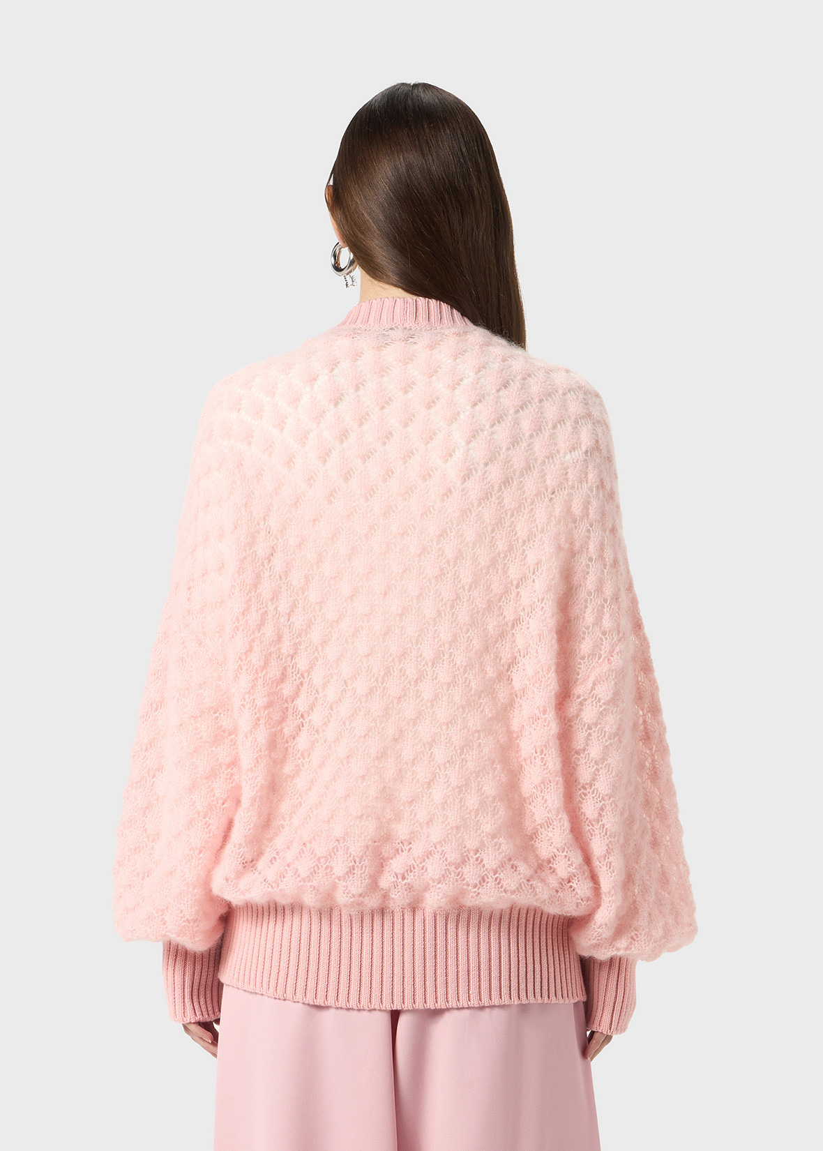 OVERSIZED OPENWORK KNIT CARDIGAN - 4