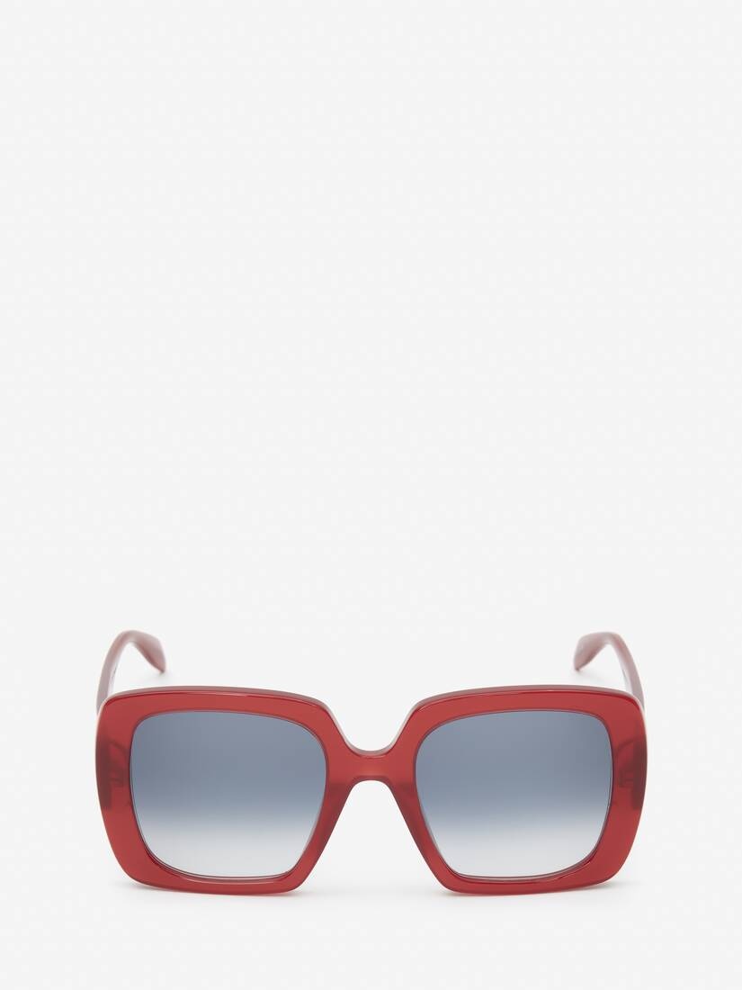 Women's Seal Logo Square Sunglasses in Red - 1