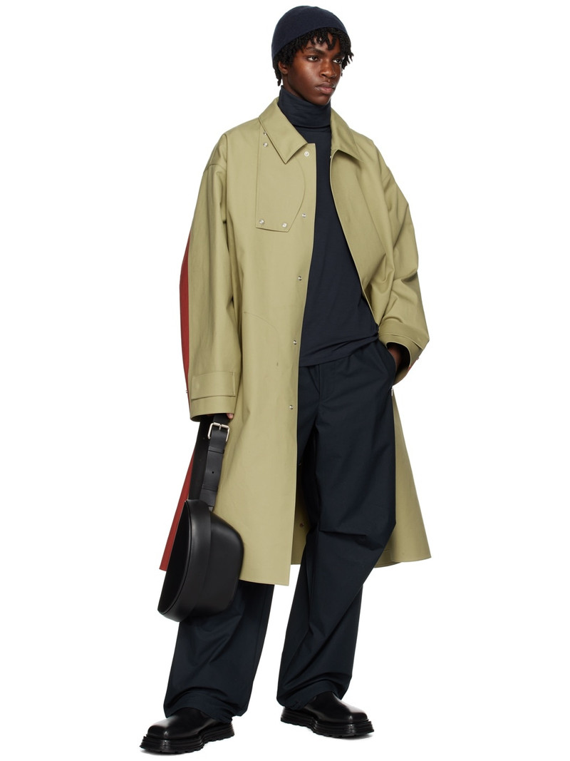 Jil Sander Green Belted Trench Coat outlook