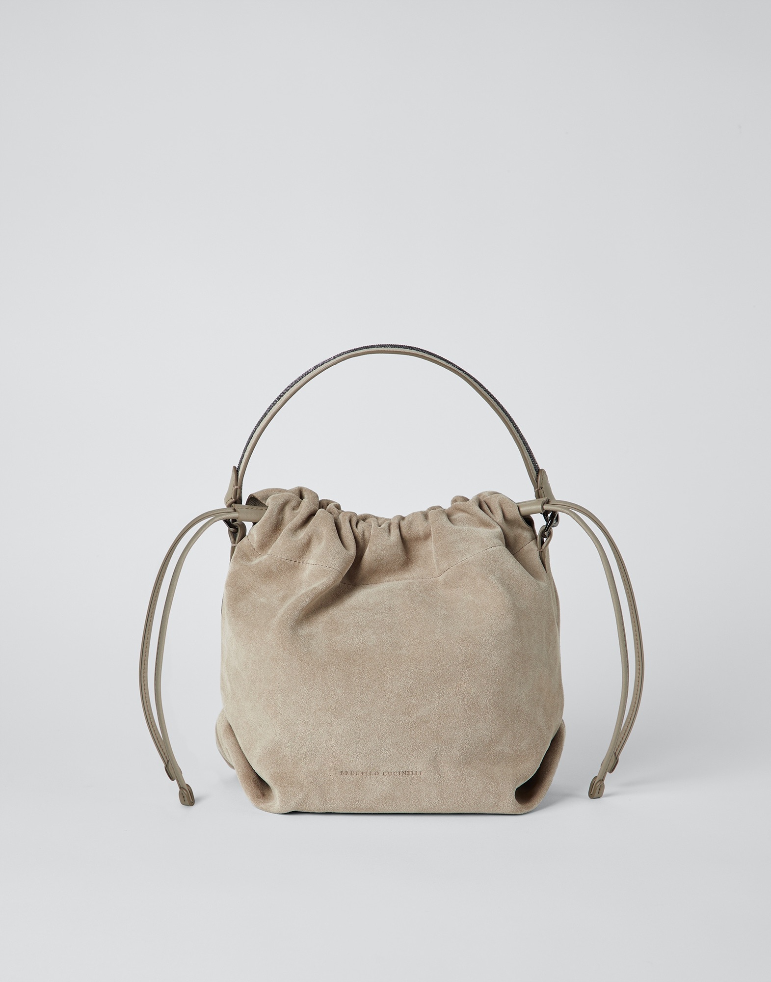 Suede bucket bag with Precious handle - 1