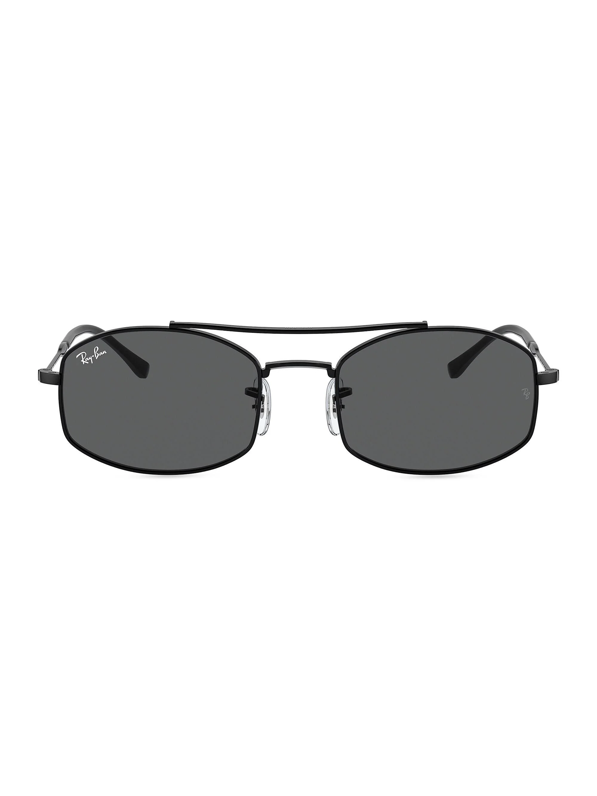 Men's RB3719 54MM Oval Sunglasses - Black Dark Grey - 1