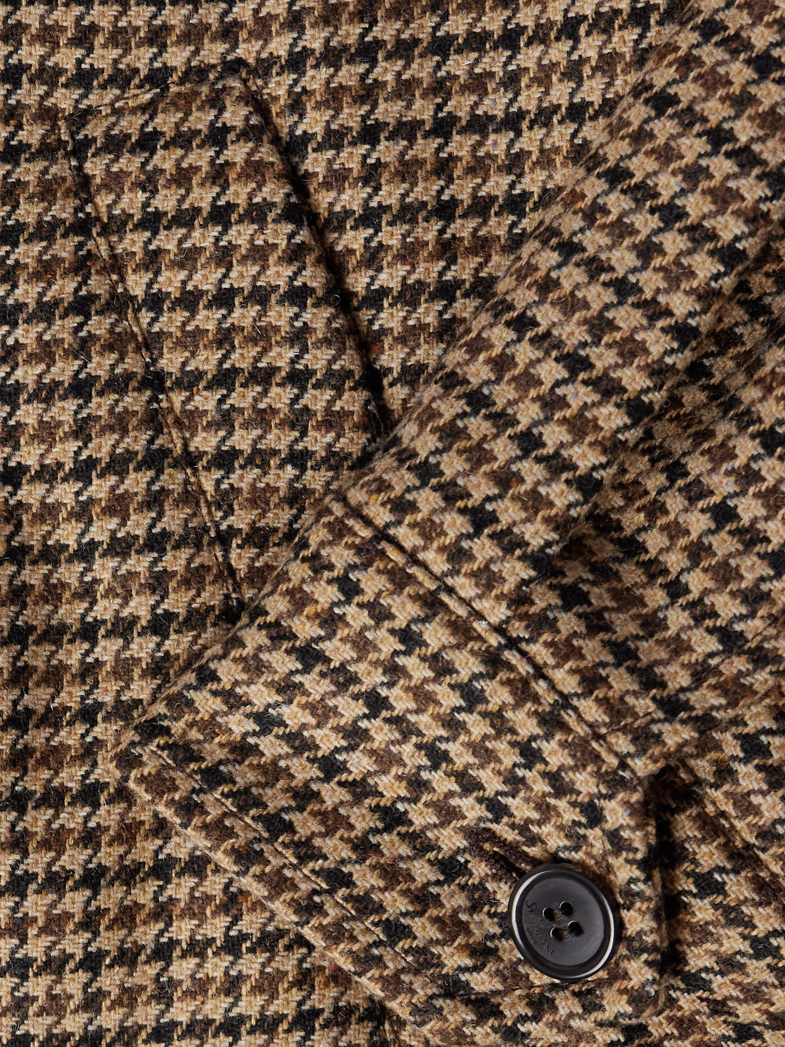Houndstooth Woven Blouson Jacket Brown - 6