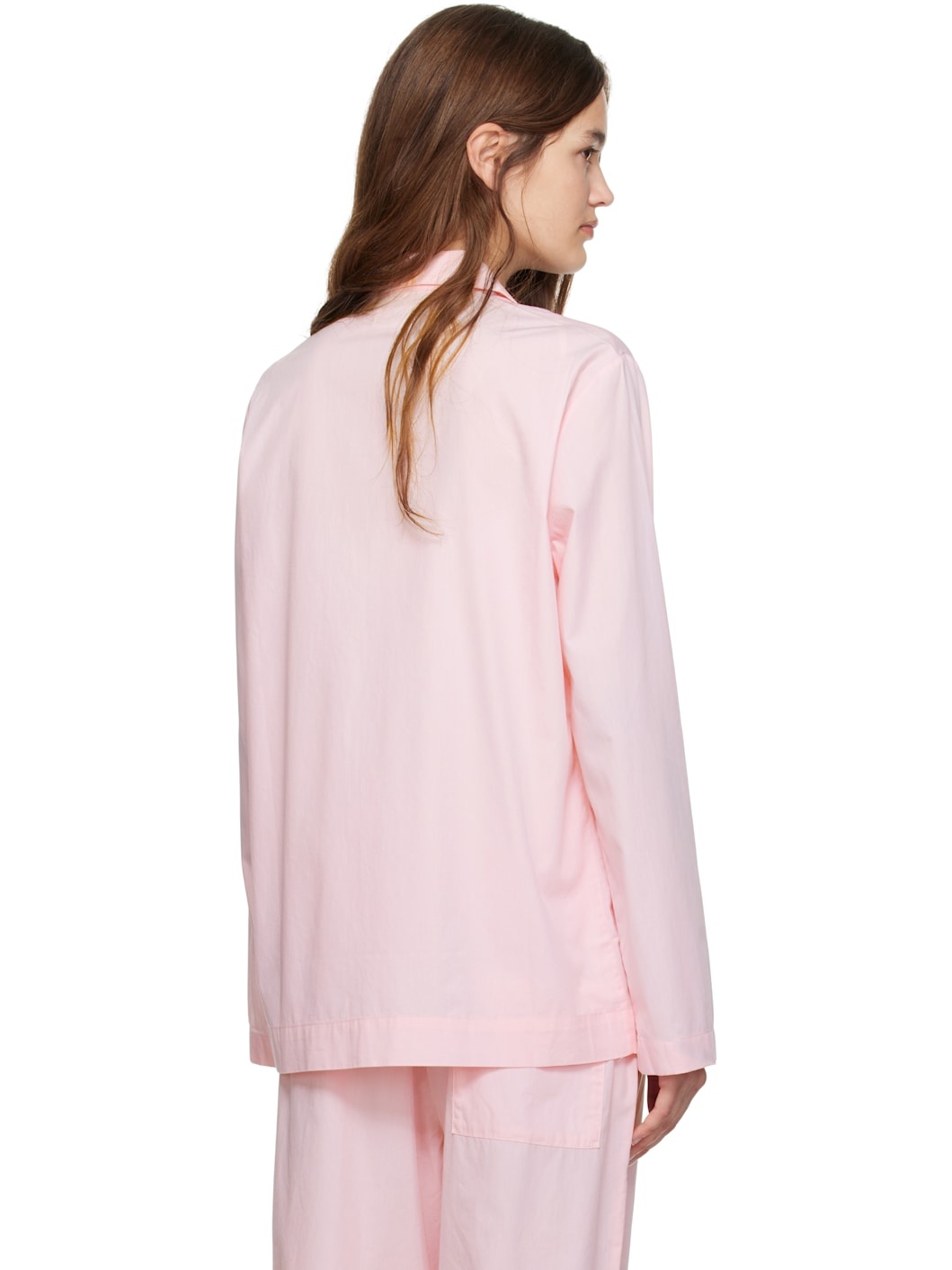 Pink Poplin Long-Sleeved Pyjama Shirt - 3