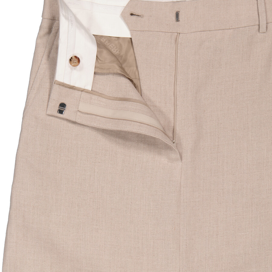 Burberry Ladies Oatmeal Linen Pencil Skirt - 7