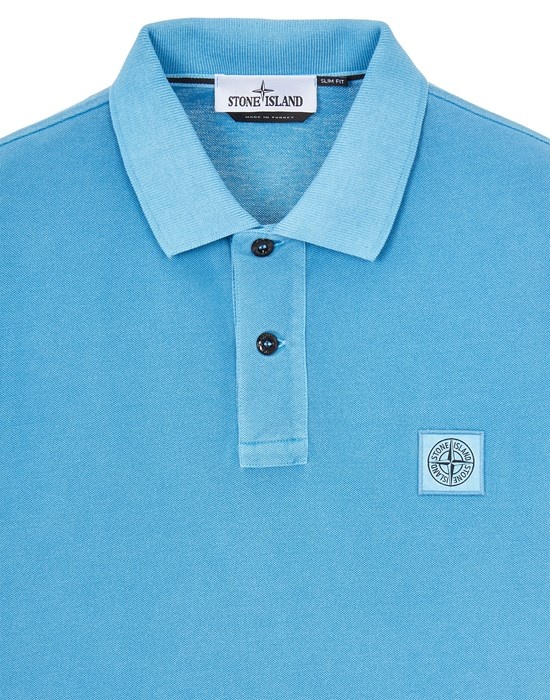 22S67 COTTON PIQUÉ_GARMENT DYED + PIGMENT DYE PASTEL BLUE - 3