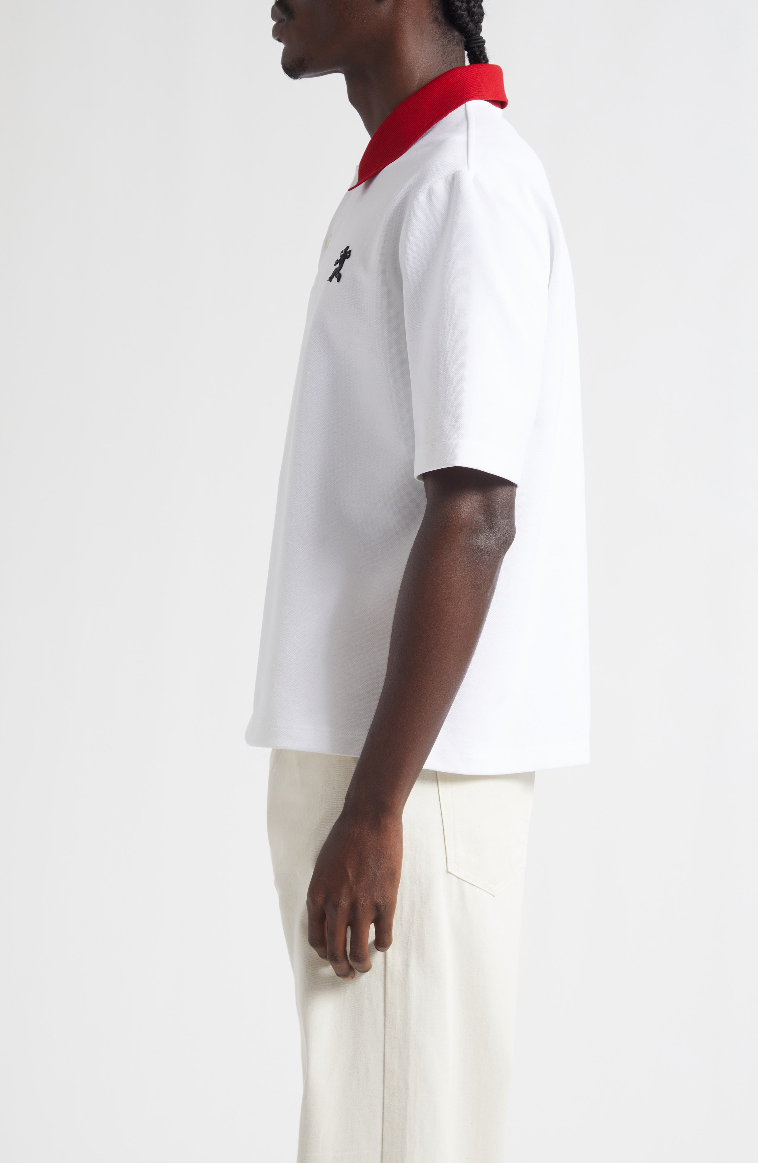 Marni Cotton Blend Piqué Polo in 00W01 Lily White at Nordstrom - 3