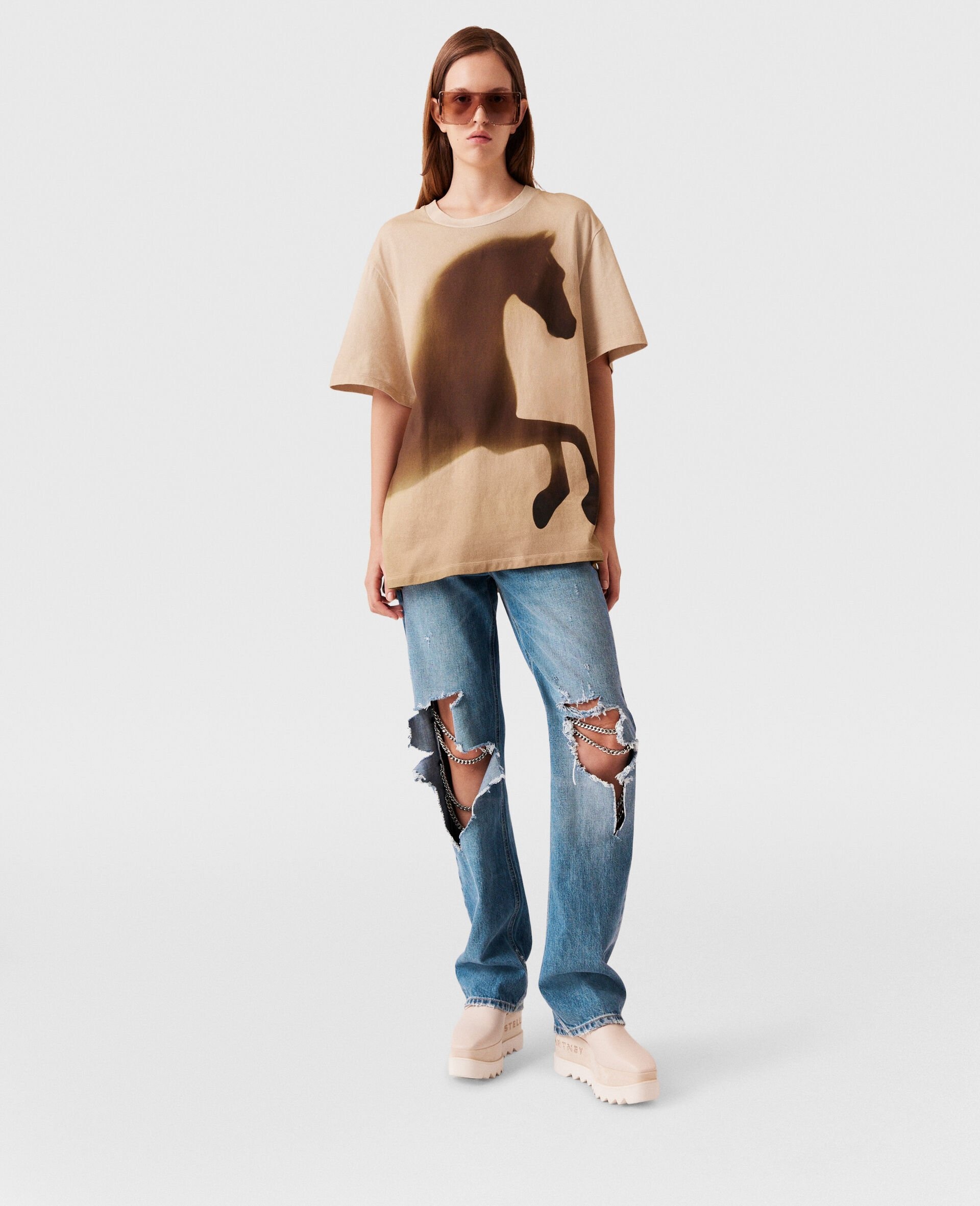 Horse Graphic Cotton T-Shirt - 7