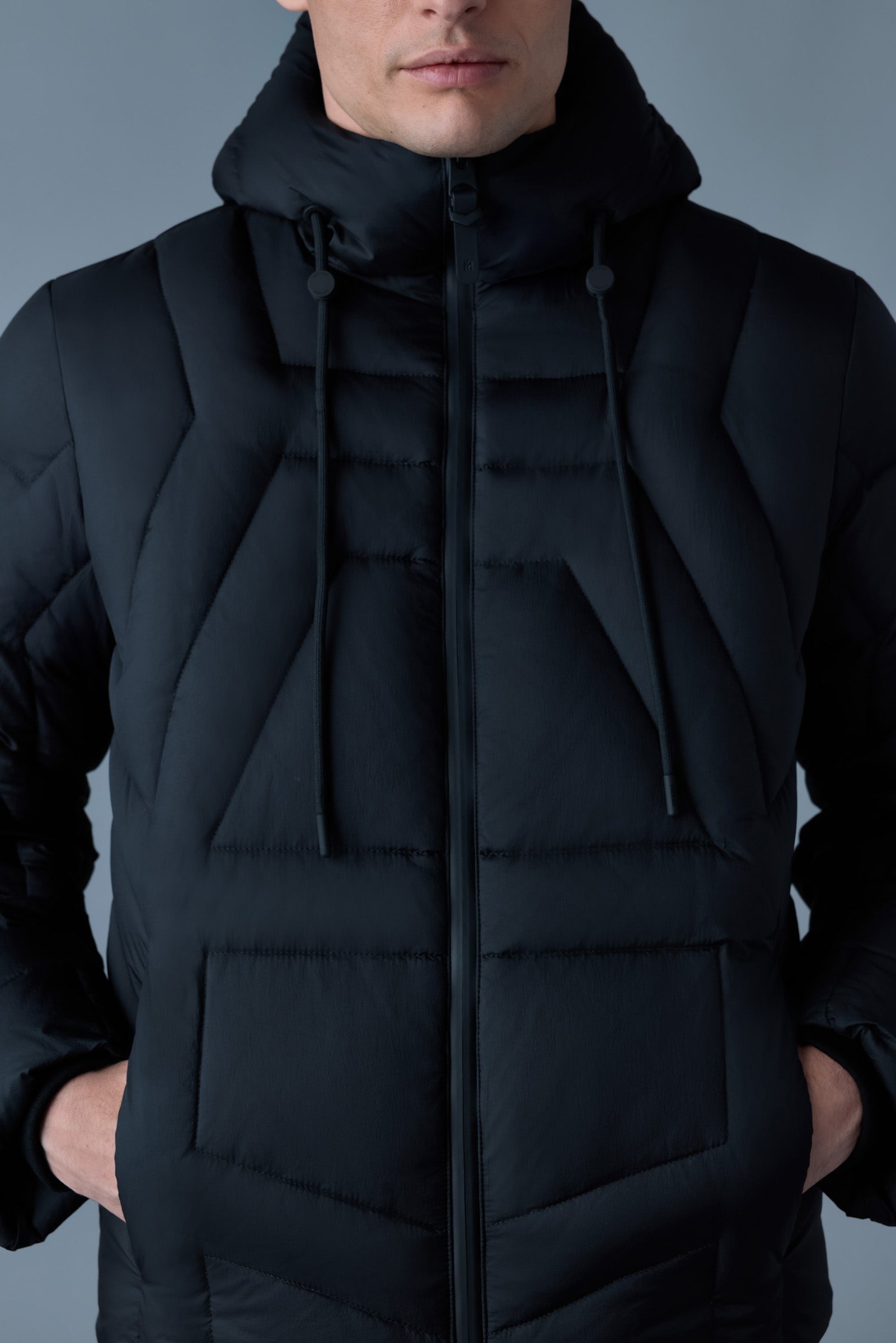LUKE Softwash Geometrical channel quilt down jacket - 5
