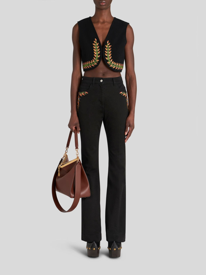 Etro FLARED JEANS WITH FOLIAGE EMBROIDERY outlook