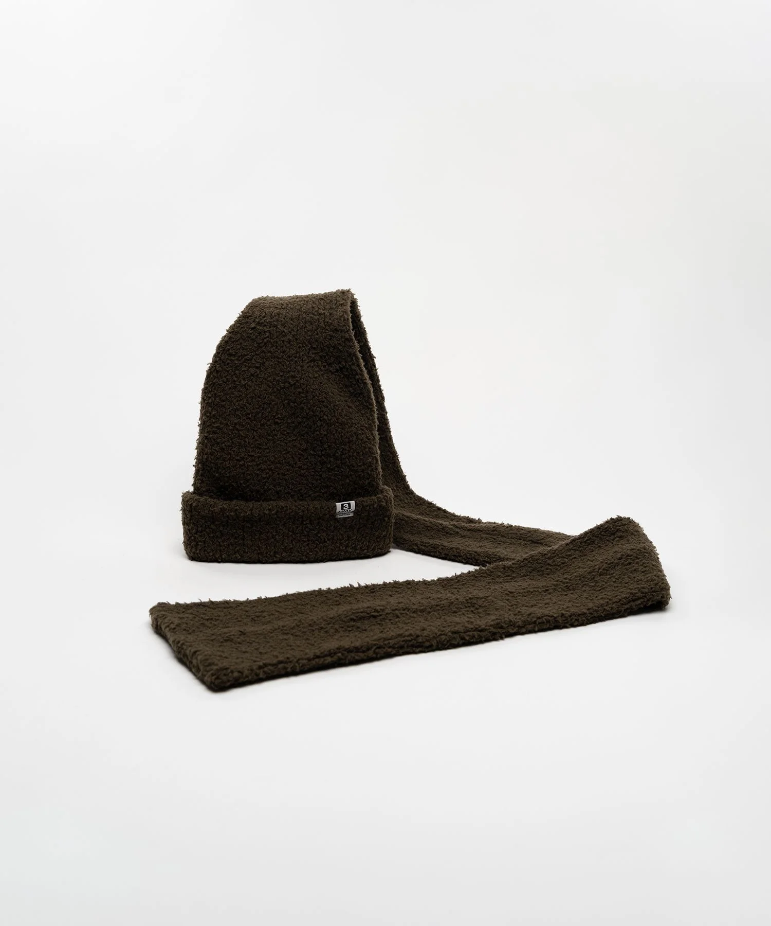 Scarf Detail Knit Cap - 1