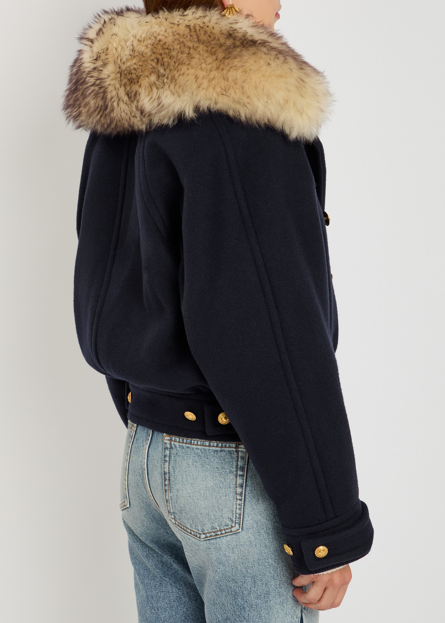 Chloe Fur-embellished Wool-bend Coat - 3