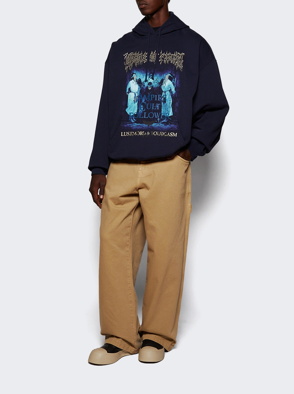 Cof Vampire Cult Oversized Hoodie Navy - 5
