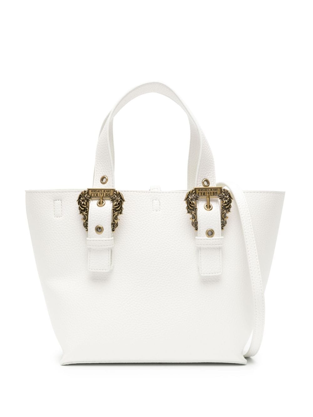 Baroque-buckle grain-texture tote bag - 1