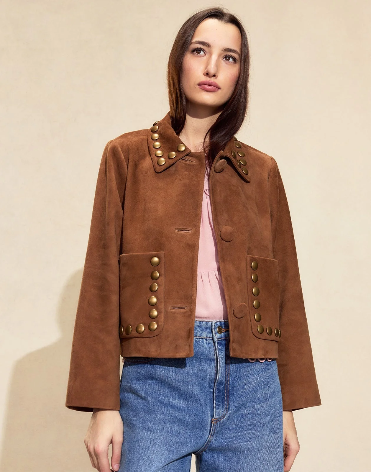 Studded Suede Jacket - 1