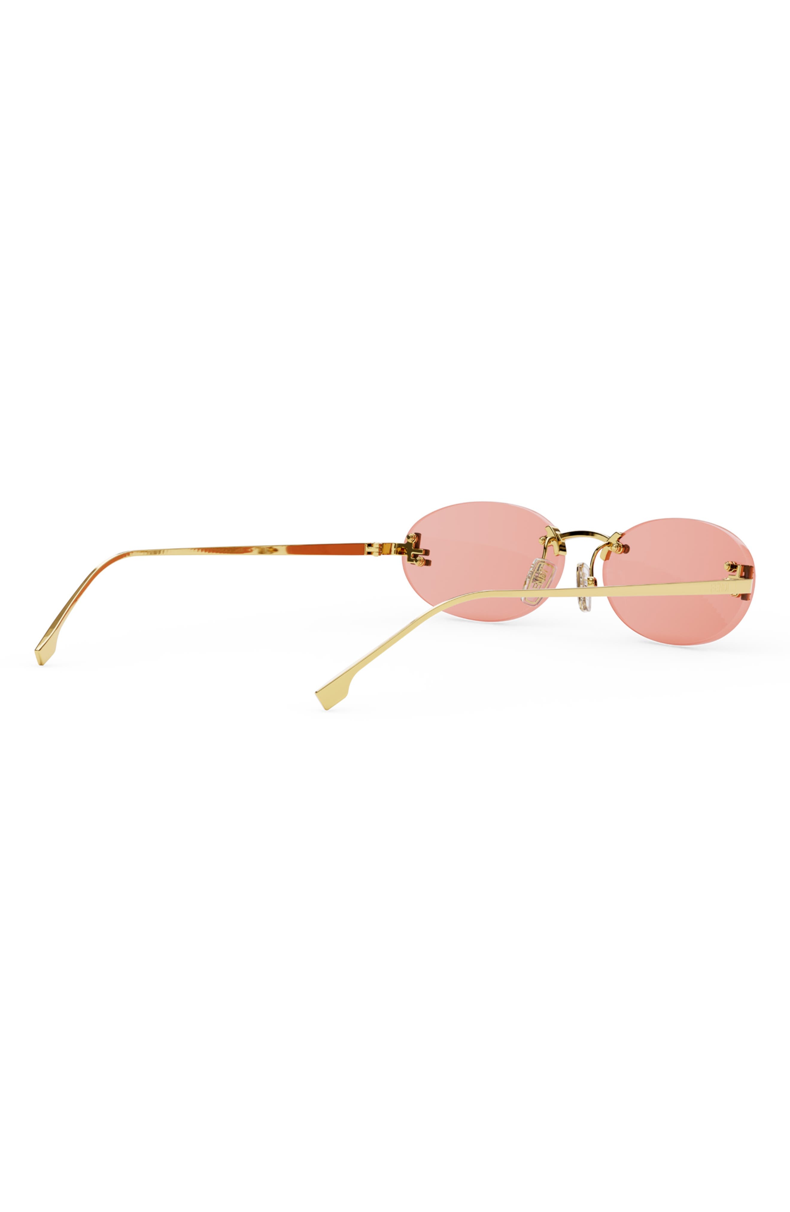 'Fendi First 54mm Oval Sunglasses in Shiny Endura Gold /Bordeaux at Nordstrom - 7