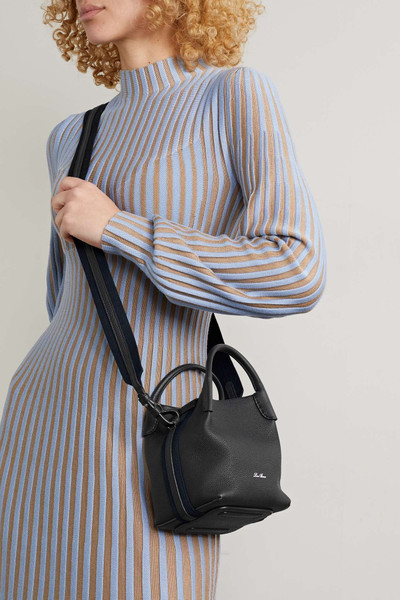 Loro Piana Bale grosgrain-trimmed textured-leather shoulder bag outlook