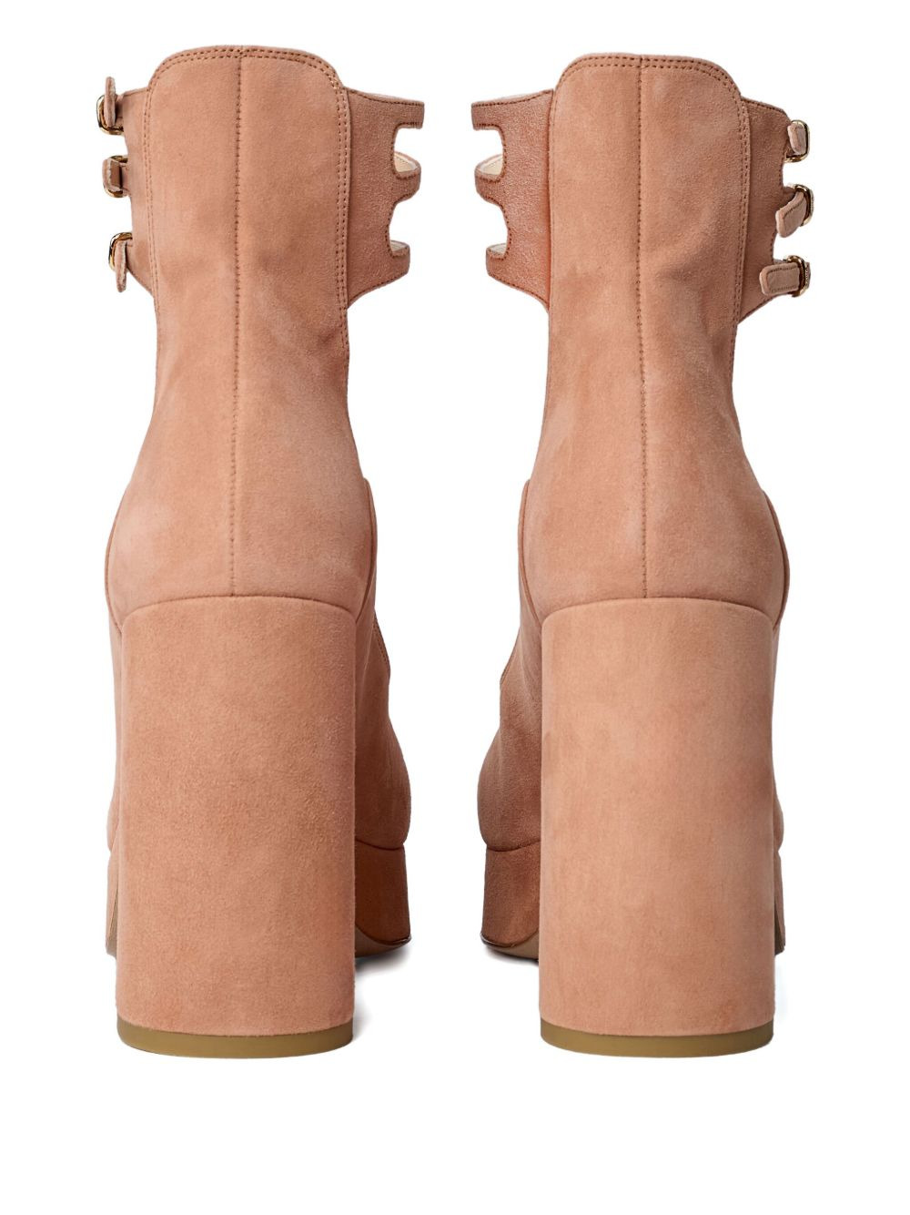 100mm straps leather pumps - 2