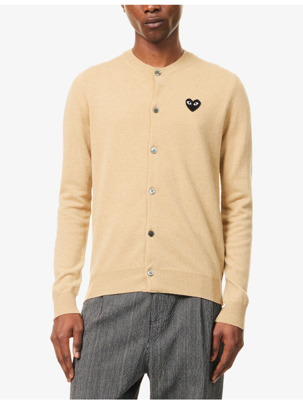 Logo-embroidered Crewneck Wool Cardigan - 3