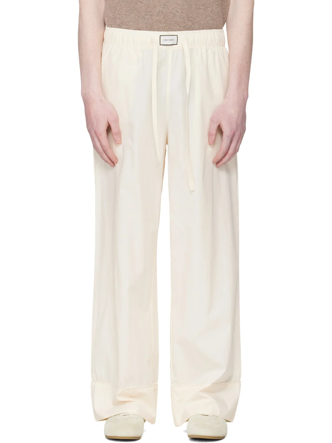 Off-White Pajama Lounge Pants - 1