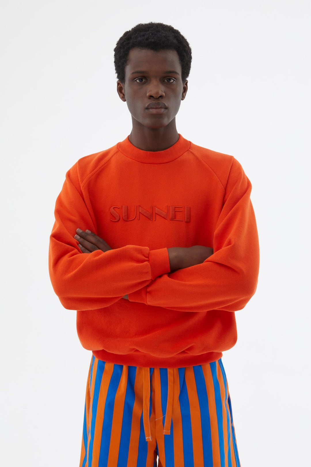 ORANGE SWEATSHIRT WITH EMBROIDERED LOGO - 3