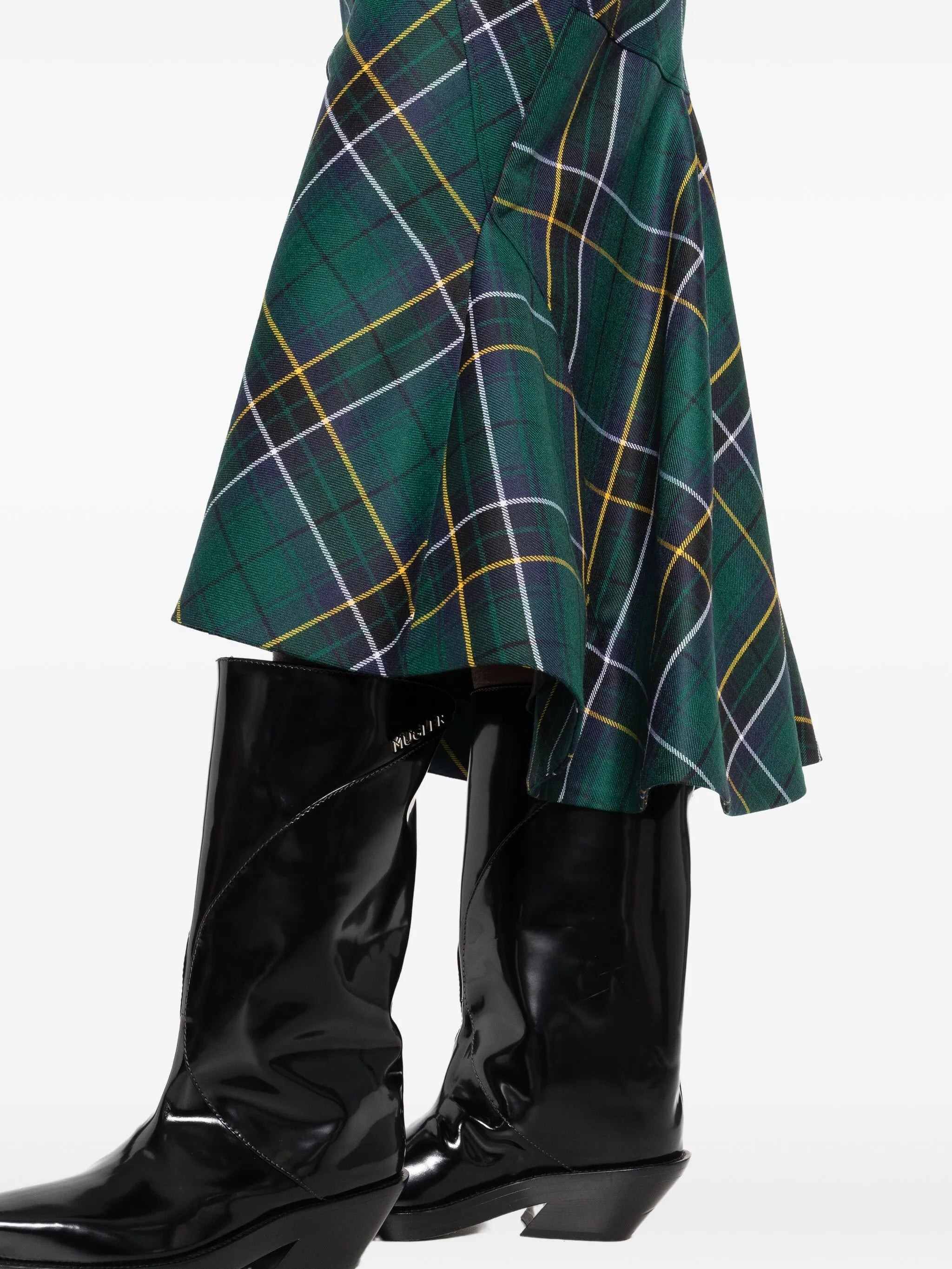 Alexander Mcqueen Kickback-detail Plaid Skirt - 2