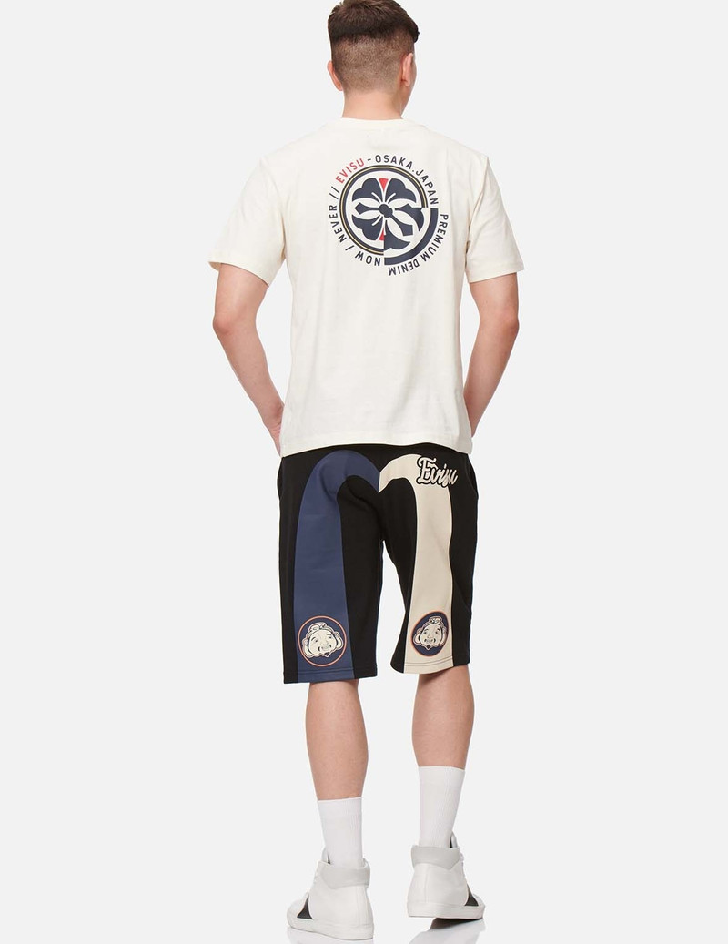 TWO TONE DAICOCK PRINT SWEAT SHORTS 5